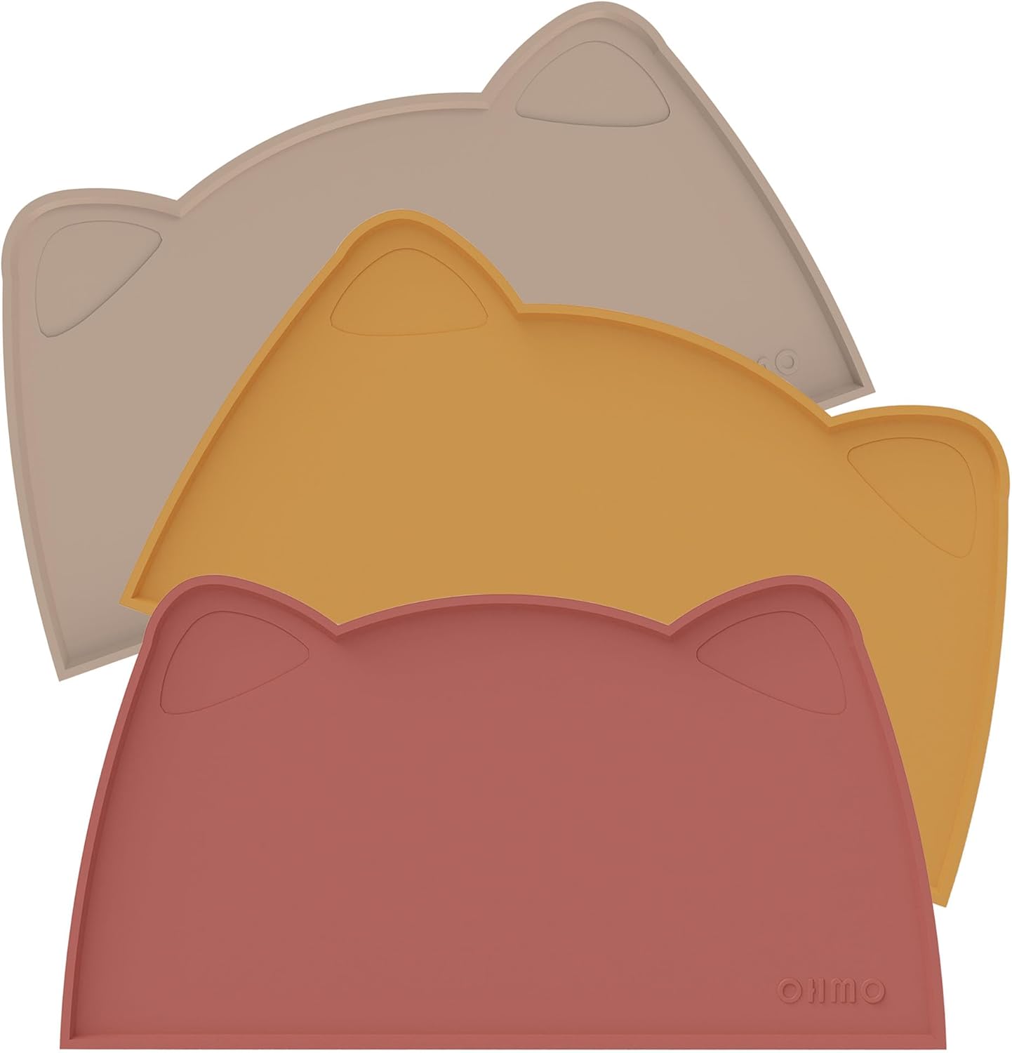 OHMO - Cat Food Mat, Silicone Pet Feeding Mat for Floor Non-Skid Waterproof Dog Water Bowl Tray, Easy to Clean Pet Placemat (Erythrinus, 18 * 9.8'')