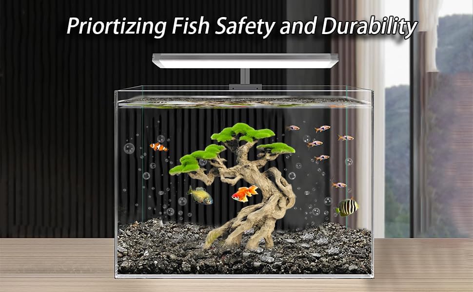 Novelsite Fish Tank Decoration- Cliff Bonsai Trees with Faux Moss- Aquarium Decoration Aqua scaping- Made of Sandstone-Goldfish Betta Fish Tank Decor