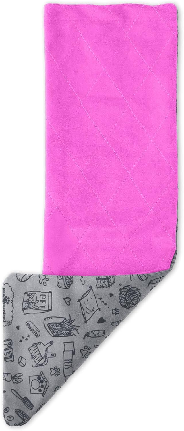 Paw Inspired Fitted Fleece Liner for Ferret Nation, Critter Nation Cage for Ferrets, Rats, Chinchillas, Hedgehogs & Other Small Animals (Pink, Ramp Cover)