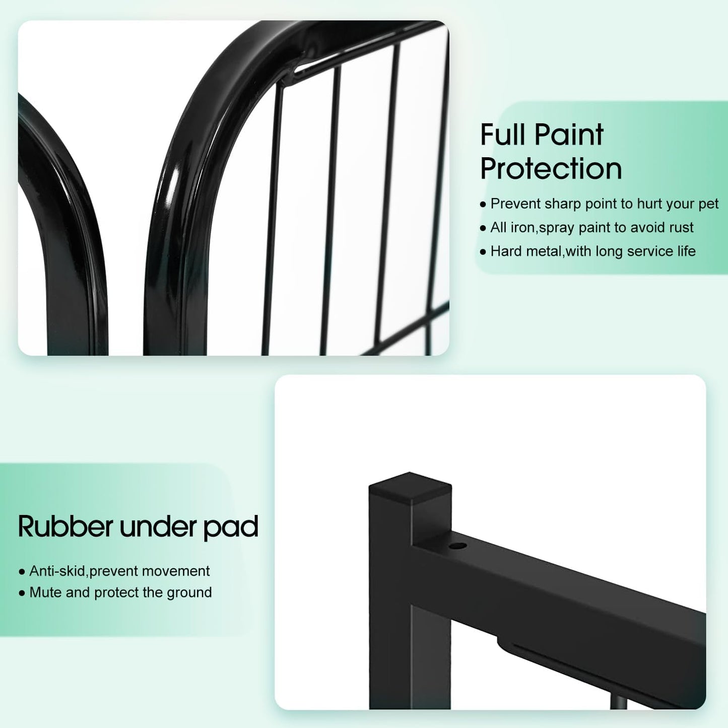 BestPet Dog Playpen Indoor 40 inch 16 Panels Metal Dog Pen Pet Dog Fence Outdoor Exercise Pen with Doors,Pet Puppy Playpen for RV Camping Yard, Black