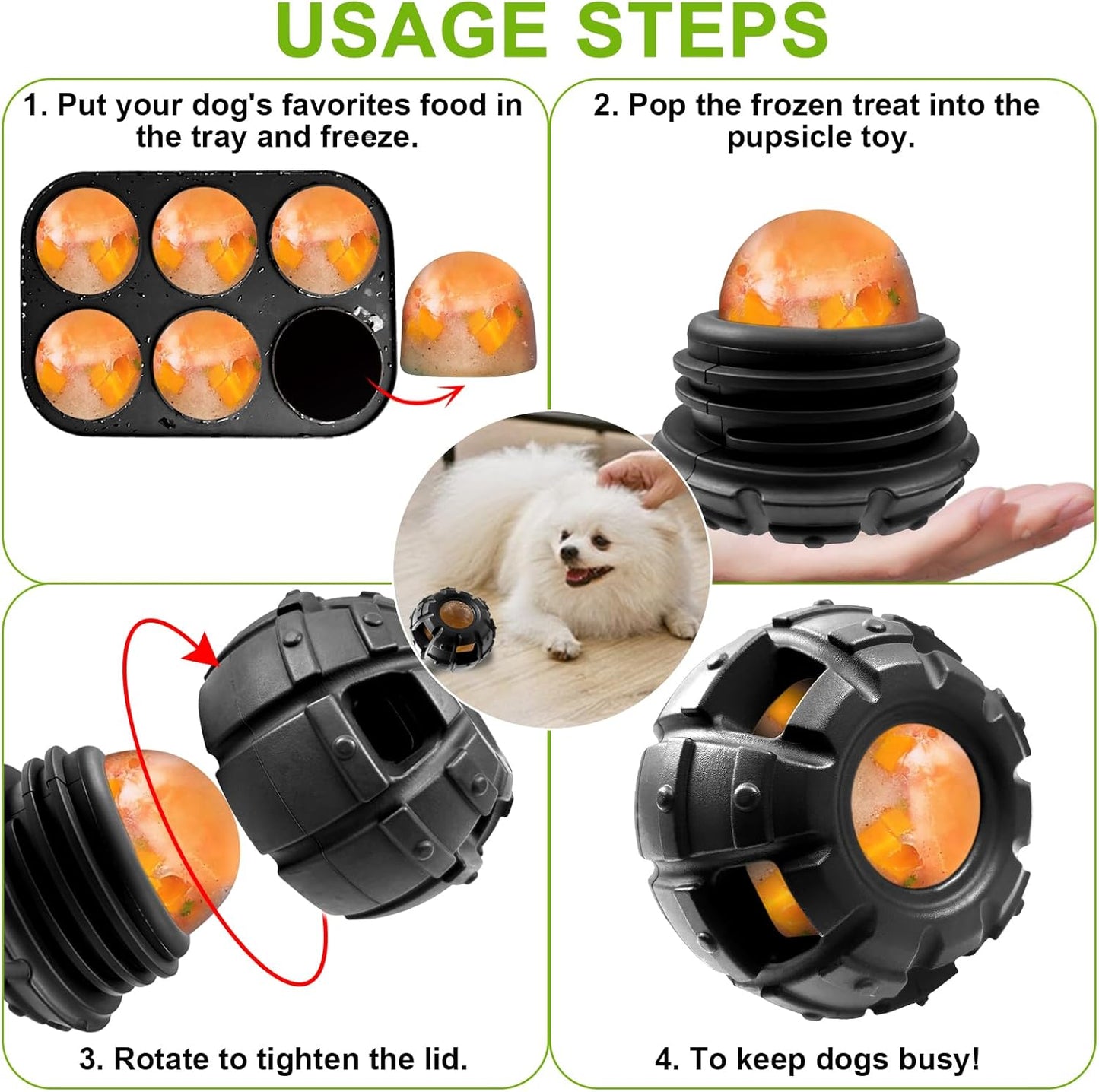 Yipetor Power Chewer Dog Toys - Long-Lasting, Easy to Clean, Treat Dispensing Puzzle Toys for Small Dogs (Summer Medium)