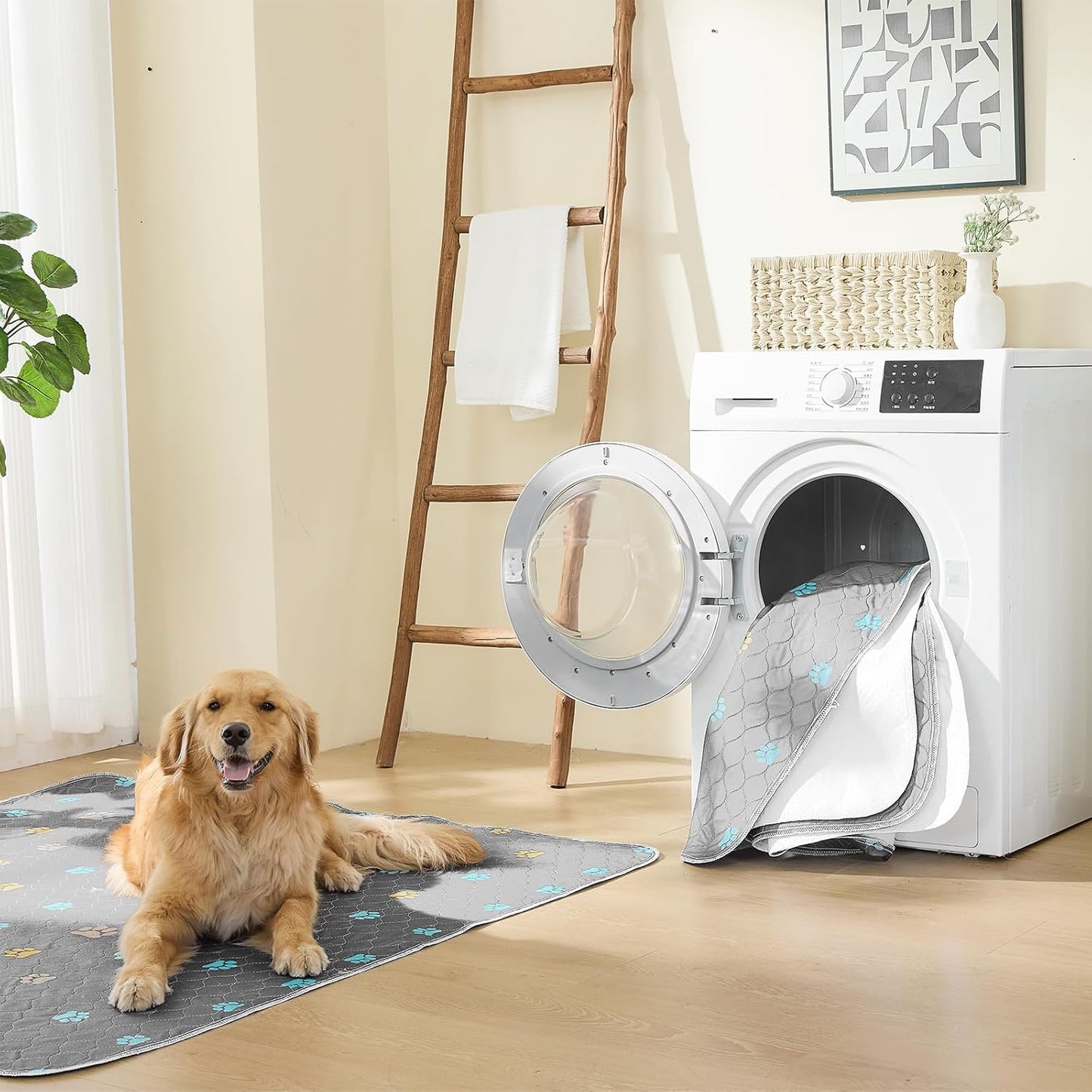 Aitmexcn Washable Puppy Dog Pee Pad, 2PCS 100% Waterproof Whelping Training Mat for Puppy/Senior Dog, Fast Drying Reusable Puppy Pads for Indoor, Outdoor and Car Travel- 24x36'' Llight Gray