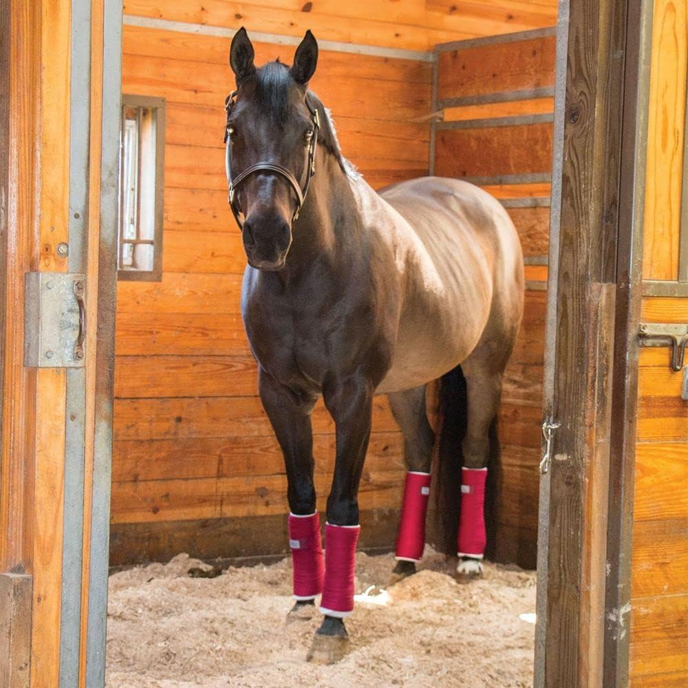 Dura-Tech Standing Wraps for Horses | Color Black | Optimal Comfort & Support | Ideal for Post-Exercise & Trailering | Right Tension Application | Secure Closure