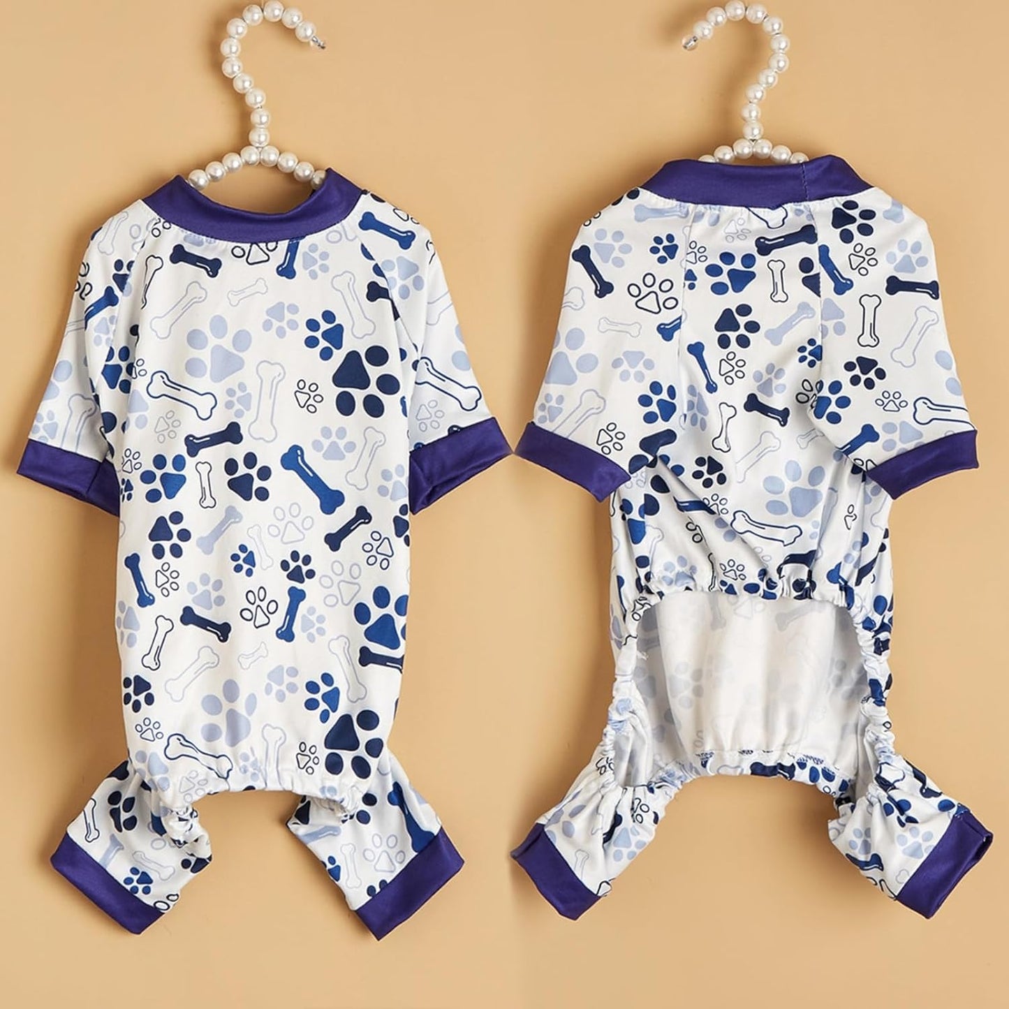 Vet-Approved Dog Pajamas Pjs Onesie for Medium Dog Clothes - Lightweight Soft Stretchy Puppy Costume - Certified Hypoallergenic Comfort Anxiety-Reducing (Blue, XL)