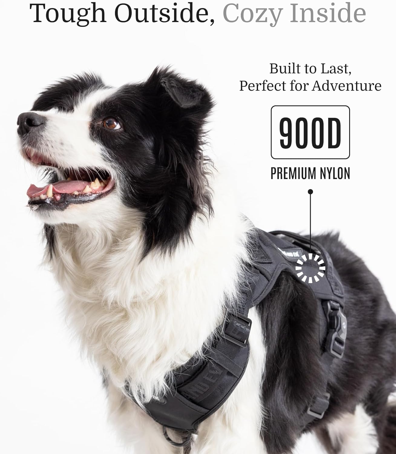 2025 New Edition, Fei & Eve MagEase Dog Harness - 3-Second Magnetic Buckles | 3-Point No-Pull Control | Heavy-Duty 900D Nylon | Dual Safety Handles | Breathable Mesh | Adjustable Fit | X-Large,Black