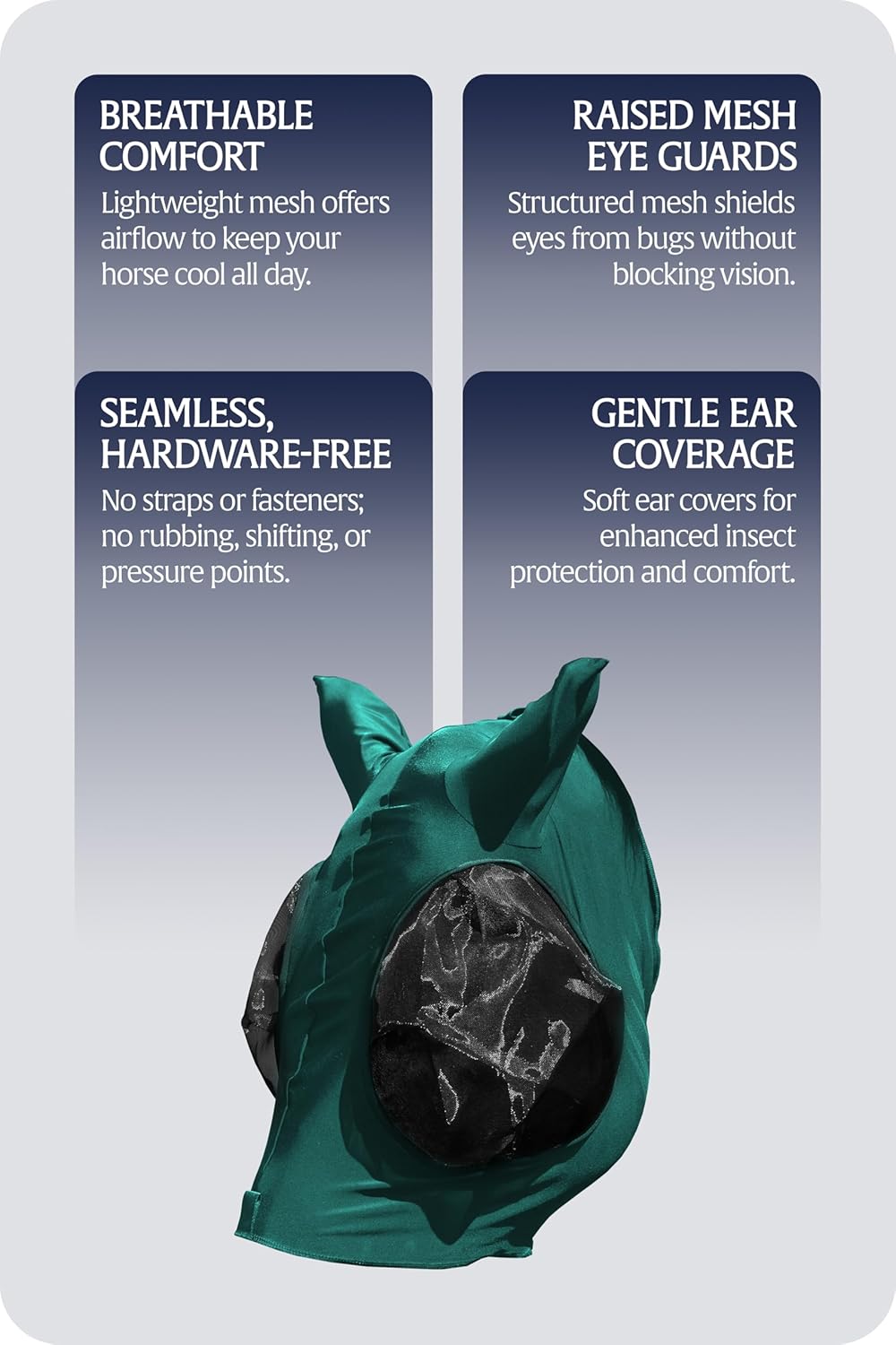 Equinavia Bug Out Fly Mask | Against Flies, Insects, UV Rays - Turquoise - Horse