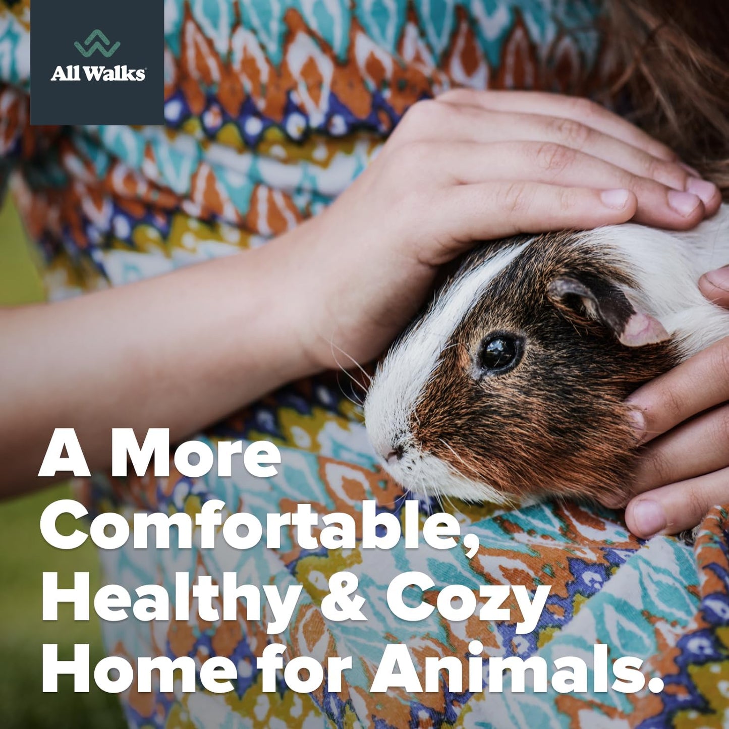 All Walks 40 Liter Hemp Bedding for Chicken Coops, Guinea Pigs, Hamsters, Rabbits, and Other Small Animals - 100% Natural, Superior Odor Control, Sustainably Sourced Pet Bedding - Made in America