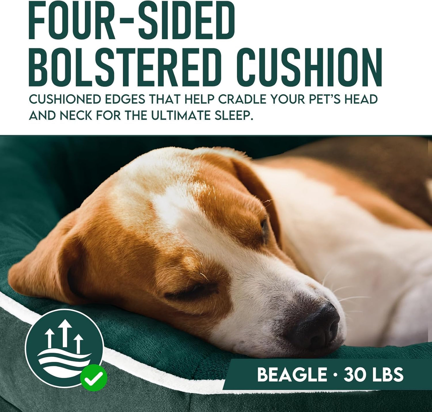 OhGeni Orthopedic Dog Couch Pet Sofa Large Sized Cat Beds with Comfort Foam Support, Soft Comfortable Fabric, Machine Washable Waterproof Removable Cover, 35-Inch (Dark Green)