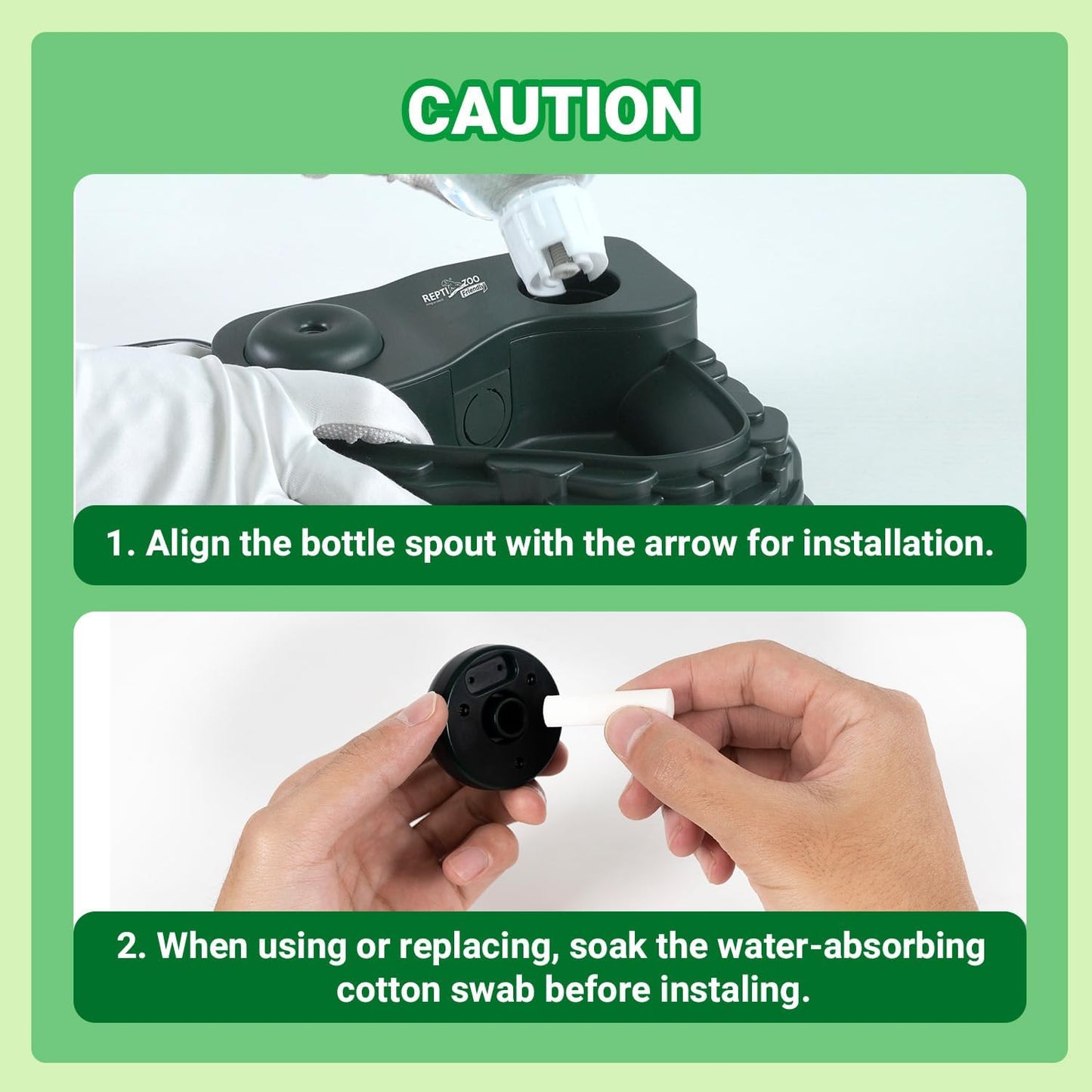 Reptile Fogger and Water Bowl 2 in 1, Mini Reptile Humidifier with Water Dish for Reptile Amphibian Lizard Gecko, Smart Water Dispenser