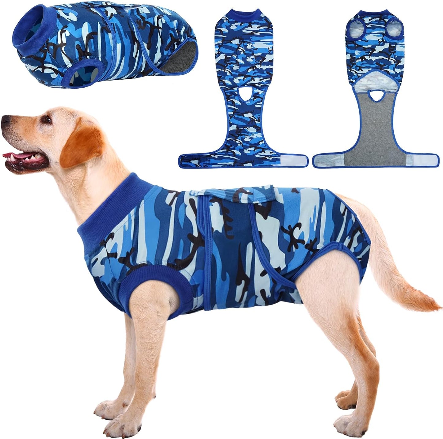 Kuoser Recovery Suit for Dogs Cats After Surgery, Professional Pet Recovery Shirt Dog Abdominal Wounds Bandages, Substitute E-Collar & Cone,Prevent Licking Dog Onesies Pet Surgery Recovery Suit