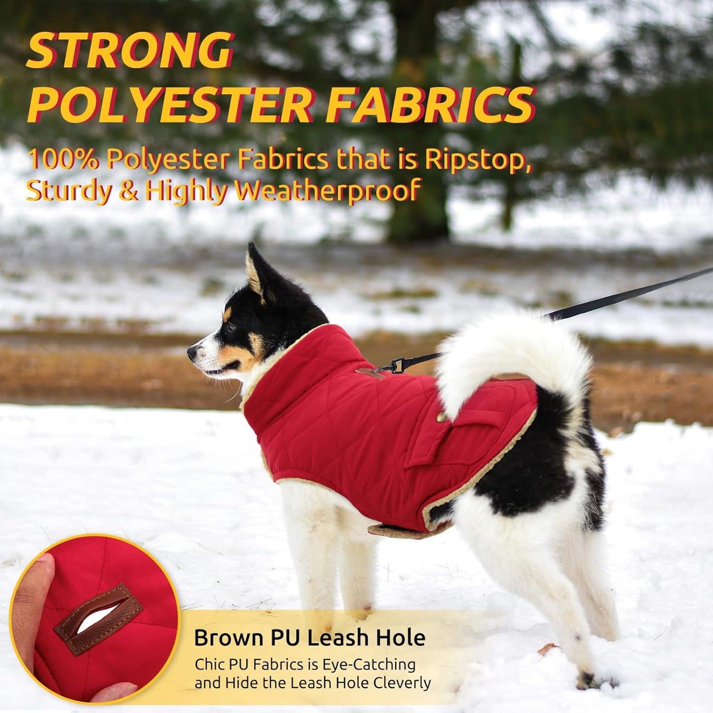 Queenmore Warm Coat for Cold Weather, Quilting Winter Jacket With Ultra Thick Plush Lining and Storage Pockets (Red, X-Small)