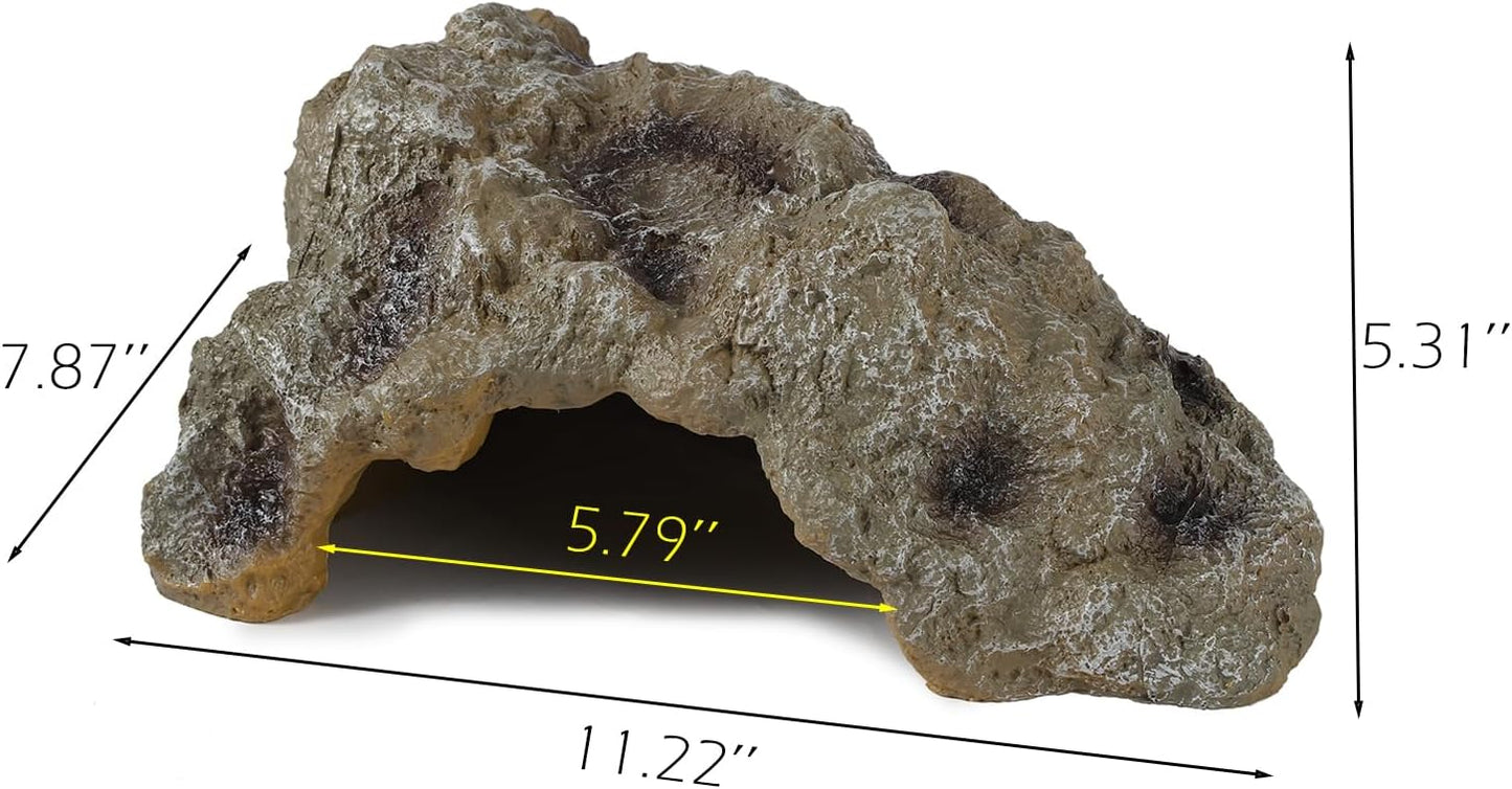 IBWell Resin Leopard Gecko Hide, True to Nature Reptile Rock for Bearded Dragon Hideout Snake Hides for Ball Pythons, Tortoise House Terrarium DÉCor - Large