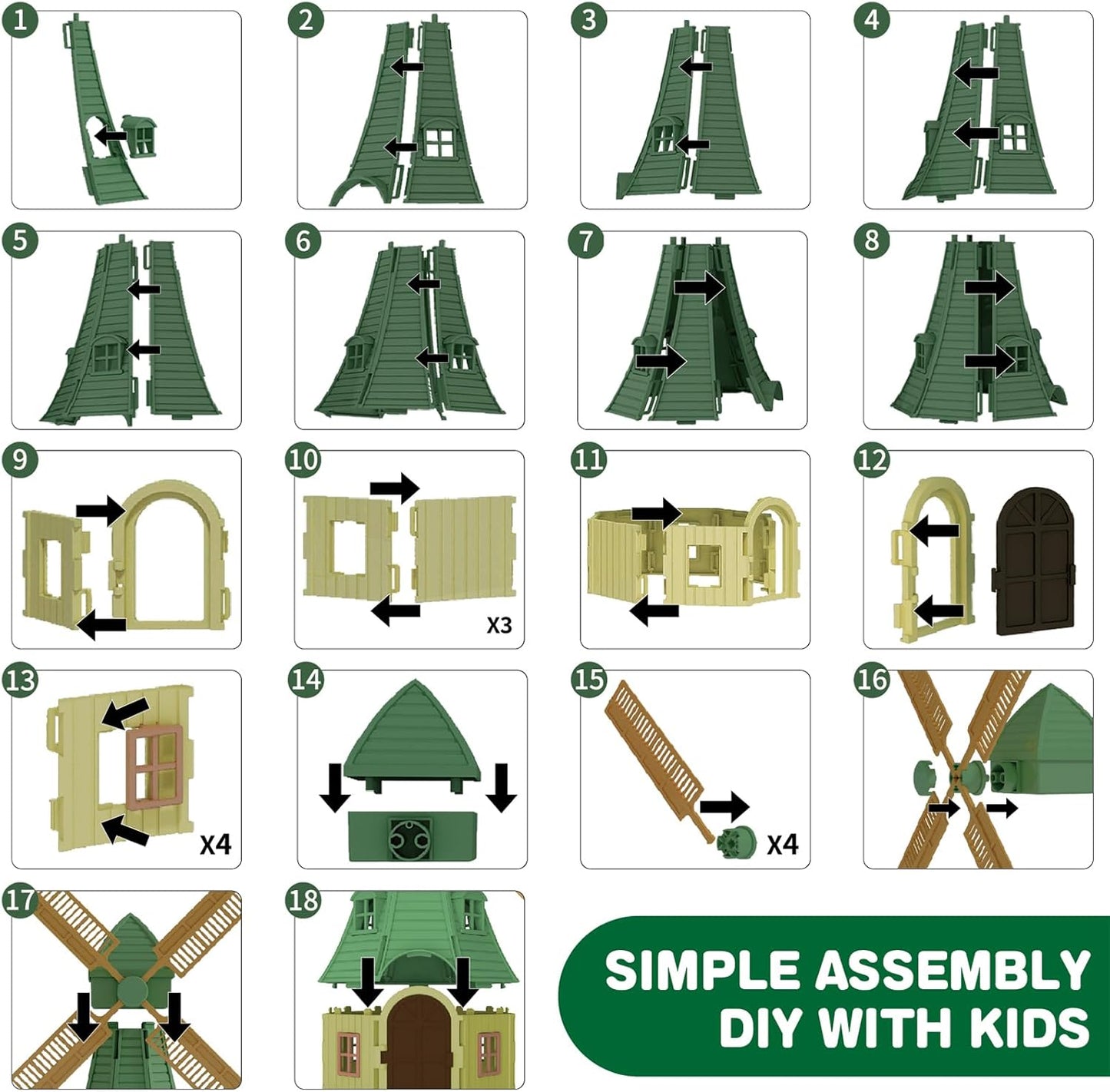 82PCS Farm Animals Toys Set Comes with Tractor Trailer, Windmill, Farmer, Fence - Playset for Kids Toddlers Boys Girls 5+ Years Old