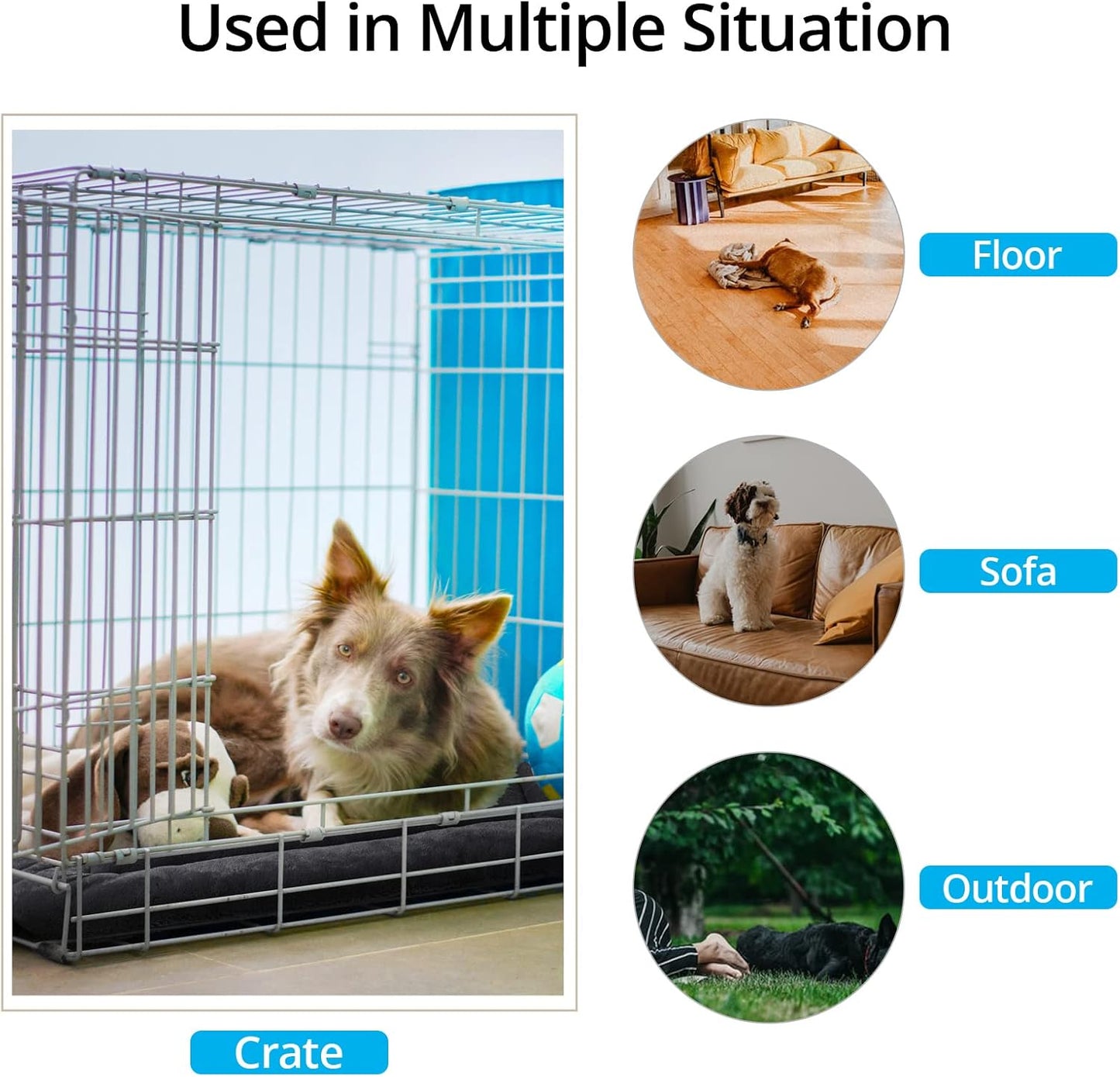 Dog Beds Crate Pad for Dogs Ultra Soft Dog Crate Bed Washable & Anti-Slip Kennel Pad for Dogs Cozy Sleeping Mat (36inch, Dark Gray)