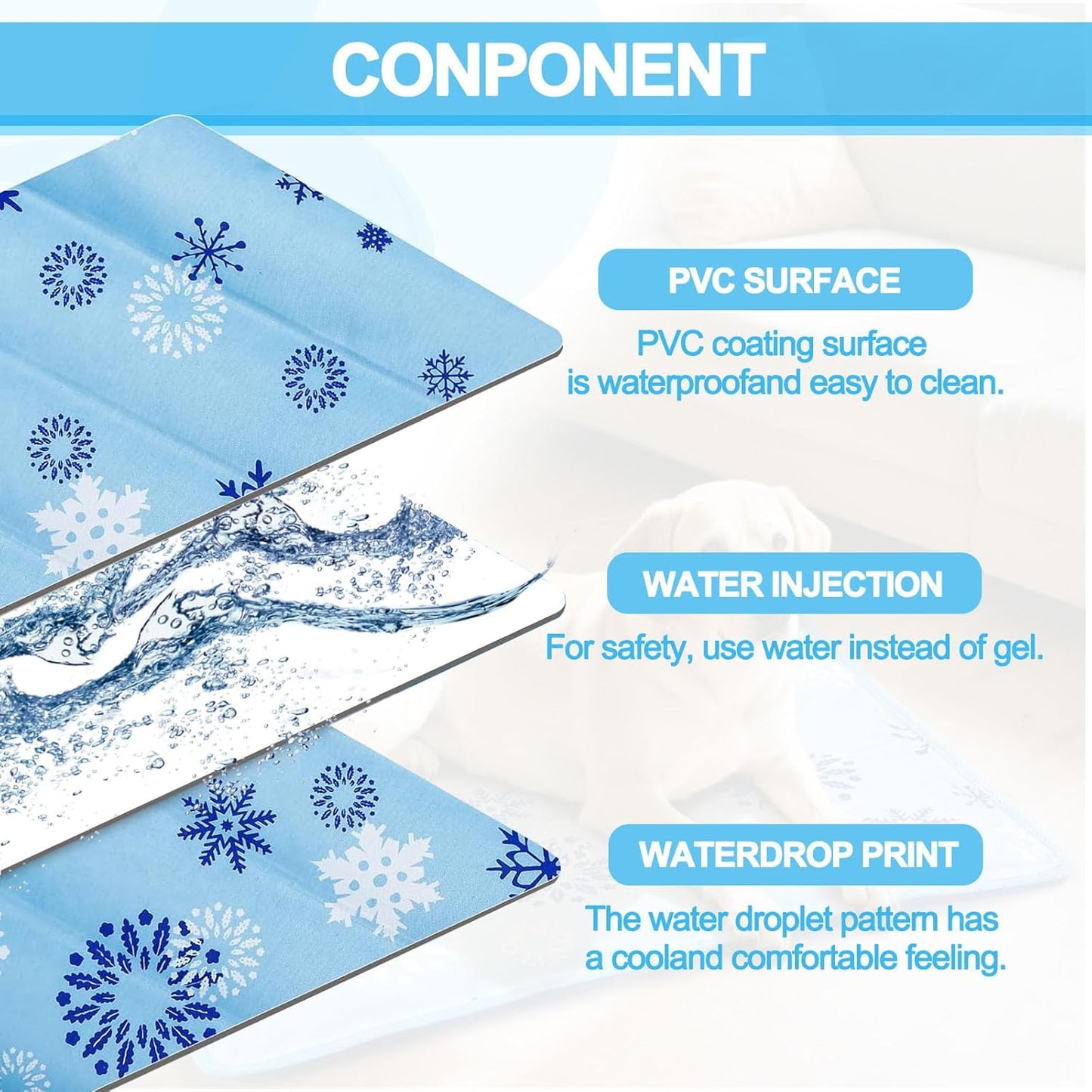 Dog Cooling Mat, Cooling Mat for Dogs & Cat, Provides Instant Relief for Small, Medium, Large Dogs, Washable, Non-Slip Design, Perfect for Hot Summer Days to Keep Pets Comfortable (L 23.6''*35.4'')