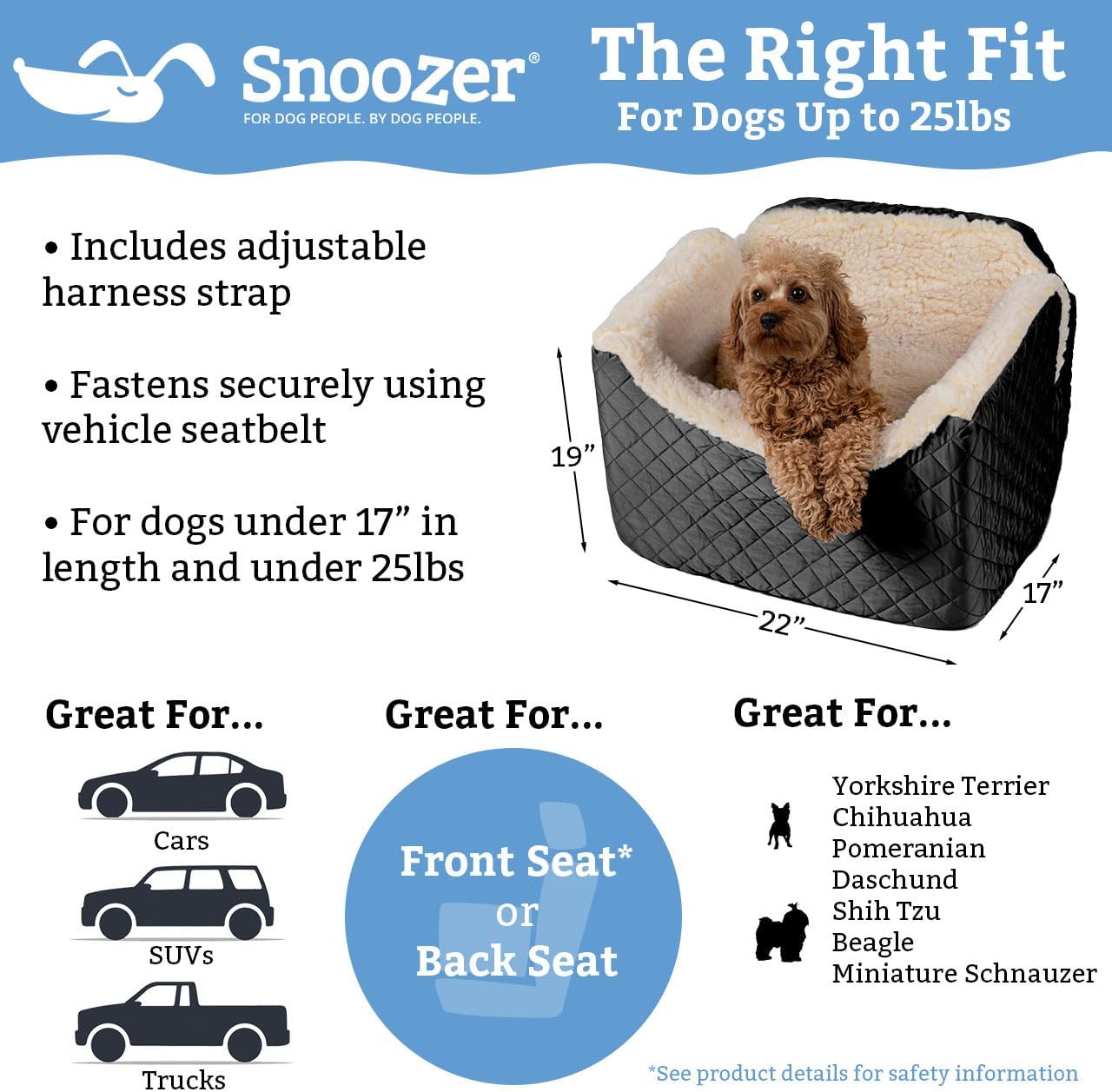 Snoozer Medium Luxury Lookout Car Seat, Buckskin and Java