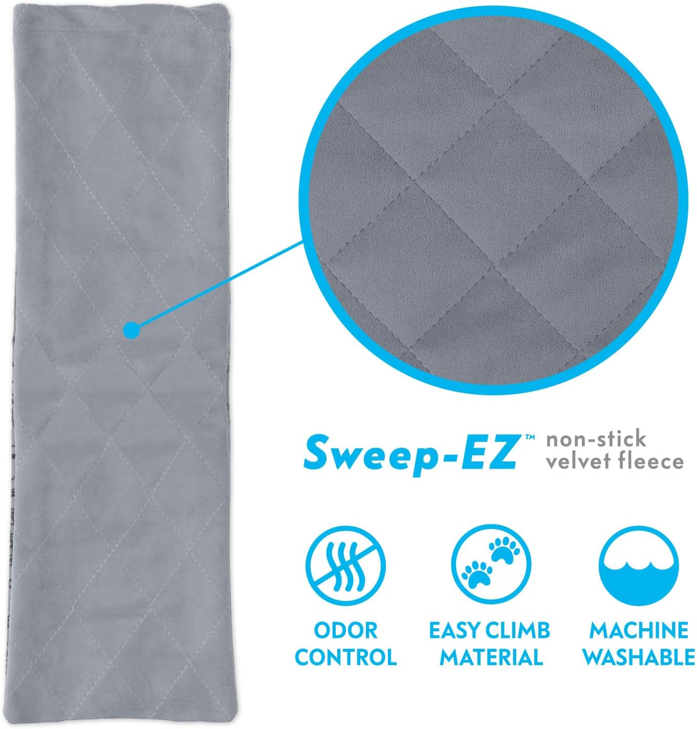 Paw Inspired Fitted Fleece Liner for Ferret Nation, Critter Nation Cage for Ferrets, Rats, Chinchillas, Hedgehogs & Other Small Animals (Gray, Ramp Cover)