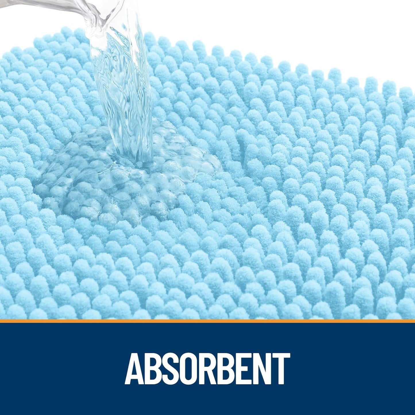 OLANLY Dog Door Mat for Muddy Paws 47x32, Absorbs Moisture and Dirt, Absorbent Non-Slip Washable Doormat, Quick Dry Chenille Mud Mat for Dogs, Entry Indoor Entryway Carpet for Inside Floor, Blue