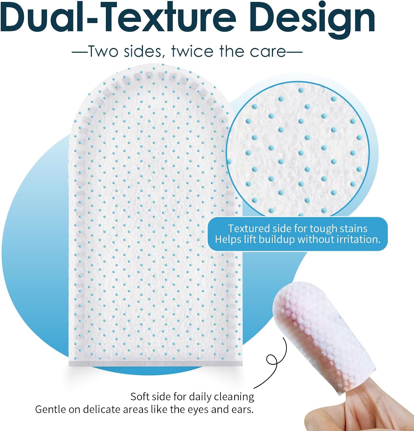 Mooncat Pet Eye Wipes for Dogs & Cats - Gentle Finger Cot Design for Easy Cleaning Tear Stains & Goop Cleaning - 40counts