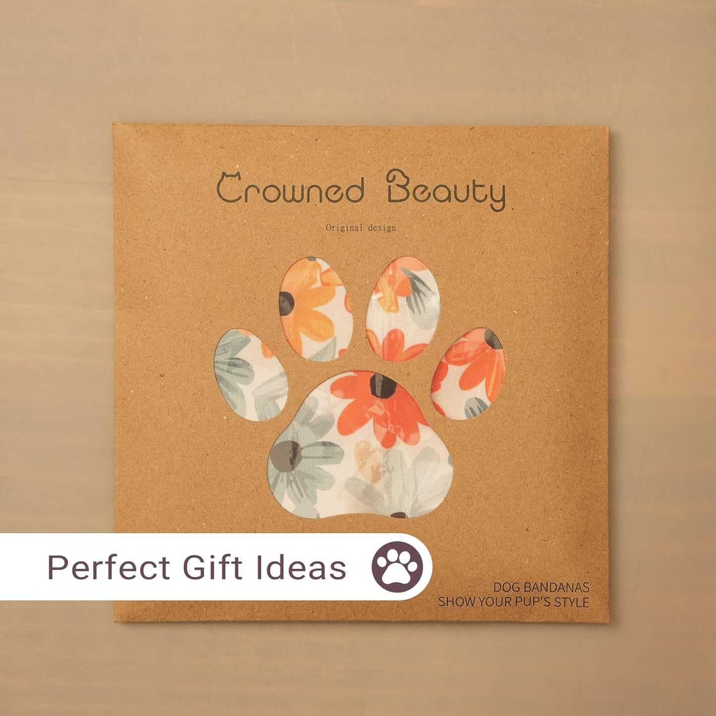 CROWNED BEAUTY Fall Dog Bandanas Reversible Large 2 Pack, Pumpkin Charm Set, Orange Adjustable Triangle Holiday Scarves for Medium Large Extra Large Dogs Boy Girl Pets DB185-L