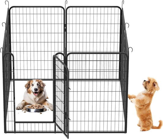 Dog Playpen, Outdoor Dog Fence, 12 Panels, 40" H Dog Pen for Large/Medium/Small Dogs, Heavy Duty Metal Pet Fence with Gate, Portable Dog Fence for RV Camping and Yard (Black)