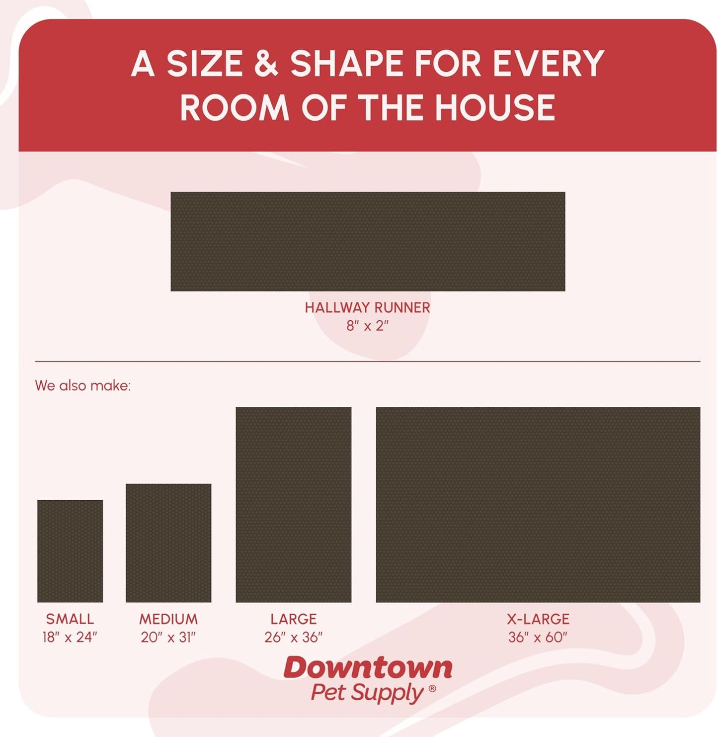 My Doggy Place Microfiber Dog Mat for Muddy Paws, 8' x 2' Brown - Non-Slip, Absorbent and Quick-Drying Dog Paw Cleaning Mat, Washer and Dryer Safe - Hallway Runner