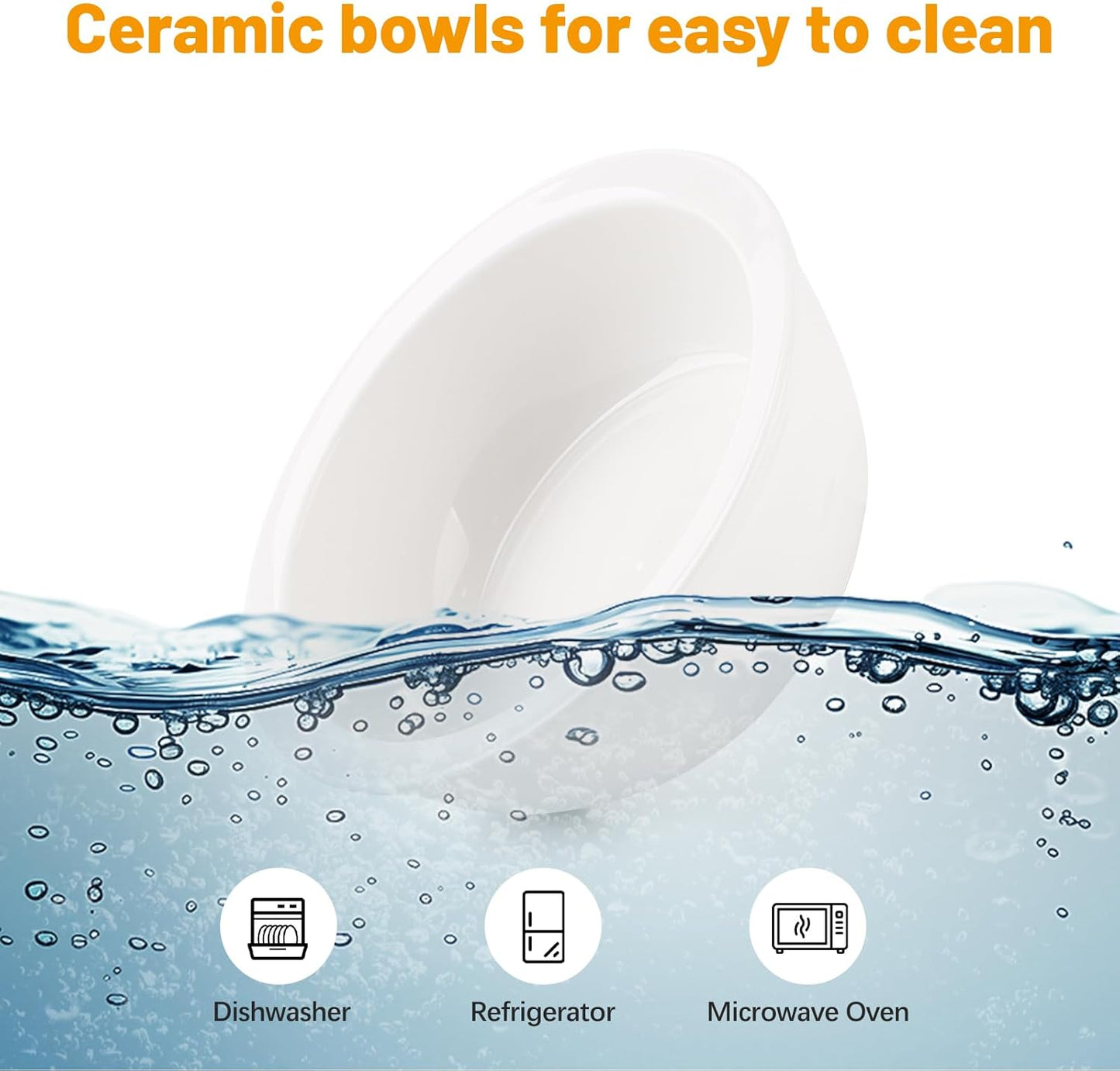 Elevated Cat Bowls, Tilted Rised Cat Food and Water Bowl with 2 Pcs Ceramic Pet Bowls, Rised Stand, Pet Dish Anti Vomiting Feeding Station for All Sized Cats & Small Dogs (Milk Coffee)