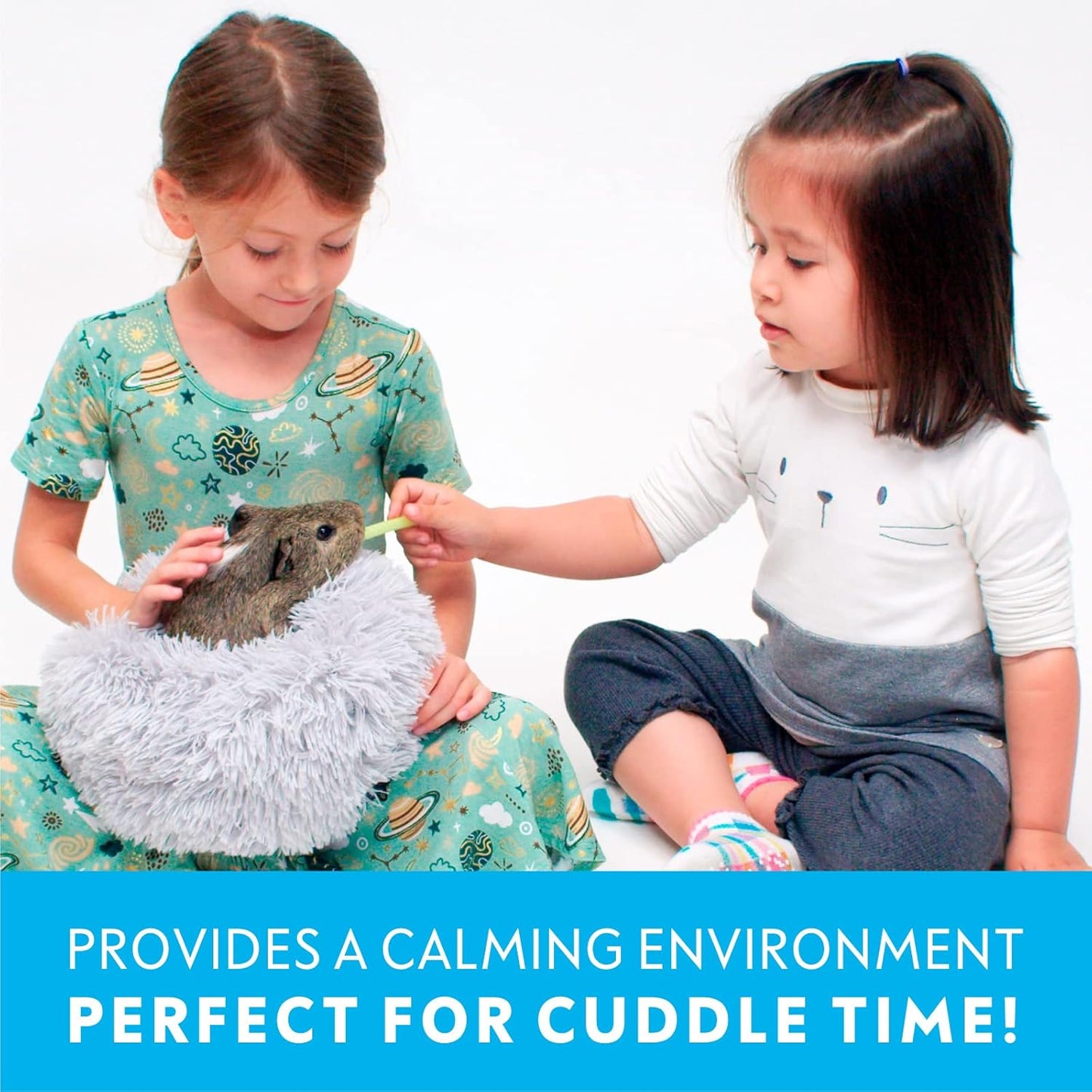 Paw Inspired Furr-O Burrowing Pet Bed with Zip-On Spandex and Fleece Bottoms for Guinea Pigs and Other Small Animals, Cozy Carrier, Hideout Enrichment Toy, Cage Accessories (Beige)