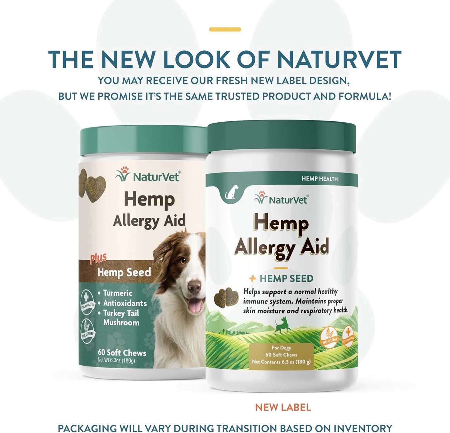 NaturVet Hemp Allergy Aid Supplement for Dogs, Hemp Seed, Antioxidants, Omegas, Dha & Epa for Healthy Skin & Respiratory Health, 60 Count