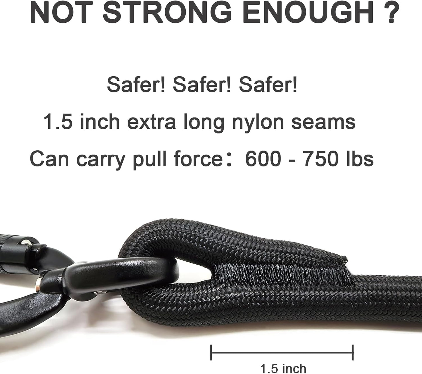 Rope Dog Leash, 6 Foot Heavy Duty Dog Leash with Aviation Aluminum Auto Locking Carabiner, Strong Nylon Pet Lead for Small, Medium, Large Dogs (Blue, 6FT)