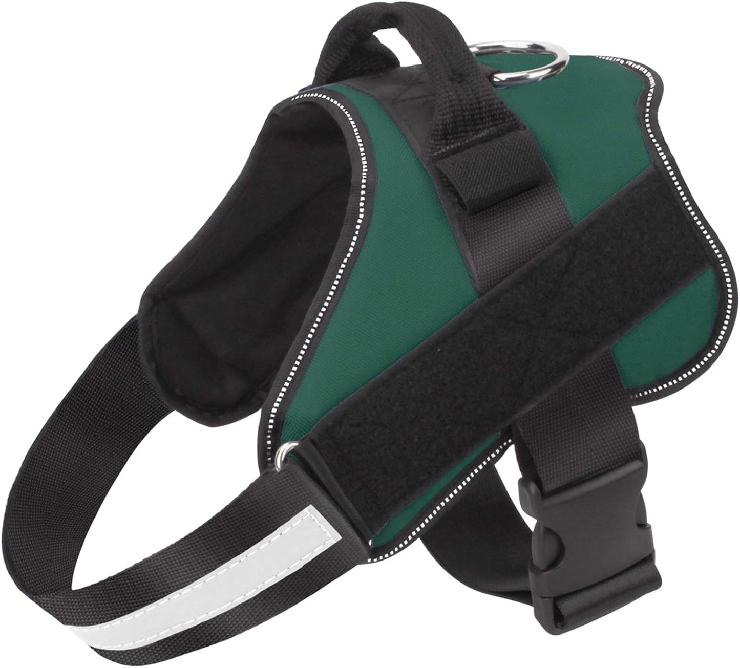 Bolux Dog Harness, No-Pull Reflective Dog Vest, Breathable Adjustable Pet Harness with Handle for Outdoor Walking - No More Pulling, Tugging or Choking (Dark Green, M)