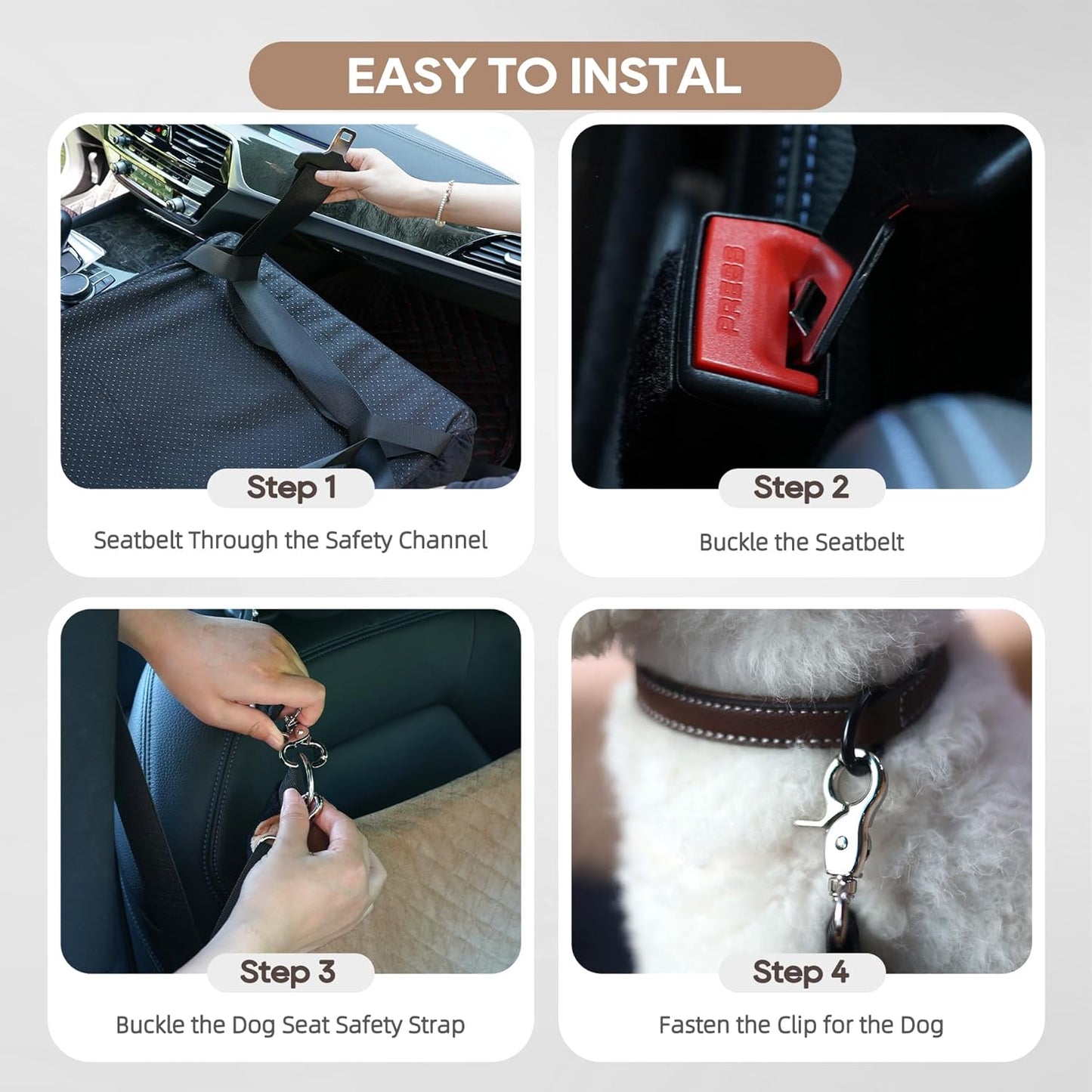 Dog Booster Car Seat for Medium and Small Sized Dogs Pet Car Bed Easy to Remove and Washable with Thickened Cushion Fits Cars Trucks and SUVs