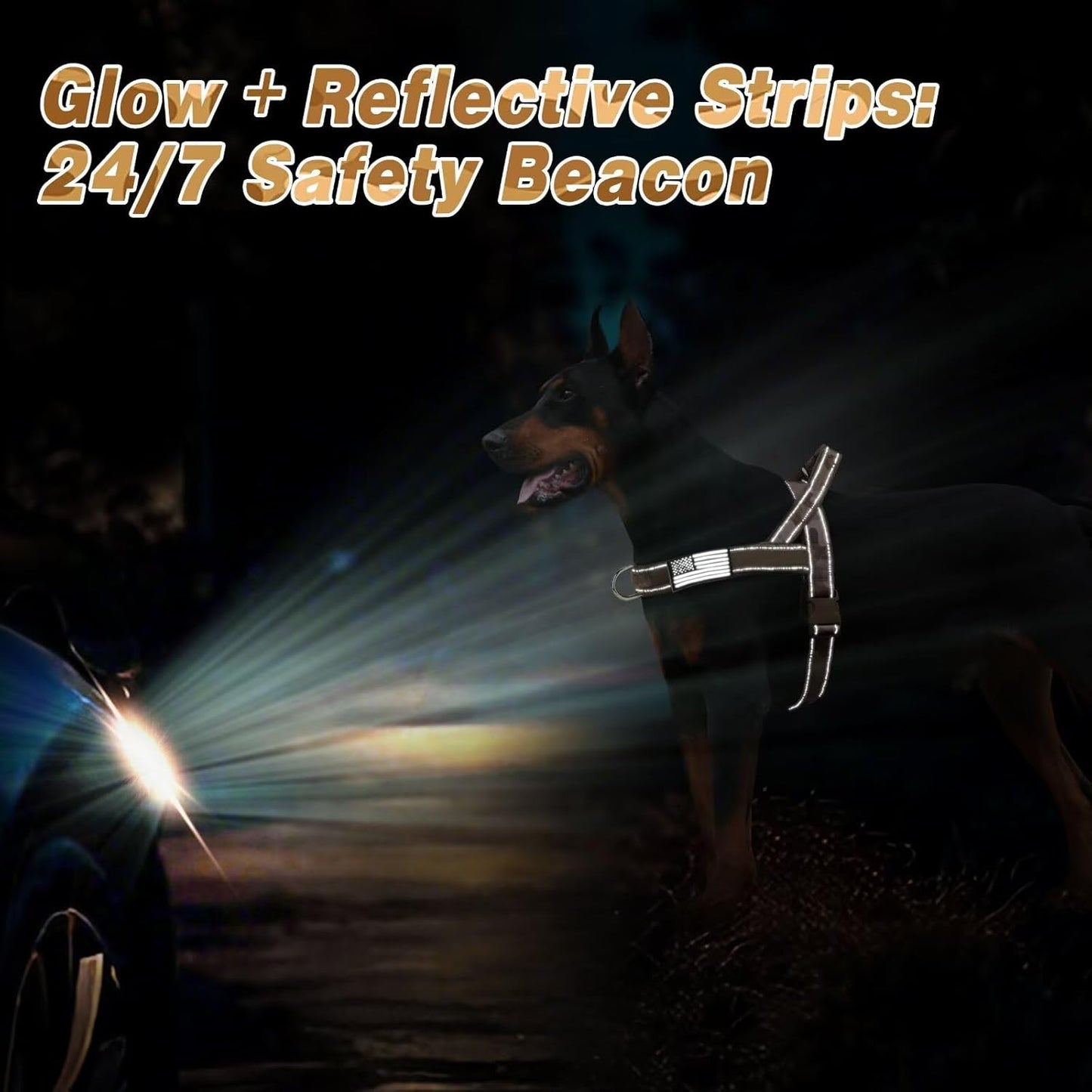 Forestpaw No Pull Dog Harness - Soft Flannel Padded Tactical Dog Vest Harness with Quick Release Buckle, Adjustable Reflective Pet Harness for Medium Dogs Walking Training,Brown Camouflage M