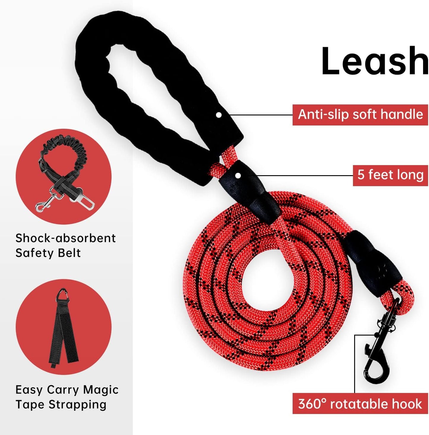 IVY&LANE No Pull Dog Harness with Leash Set, Reflective No Choke Pet Vest,Adjustable Oxford Dog Vest Harness with Easy Control Handle for Small Dogs (Checkered Red,S)