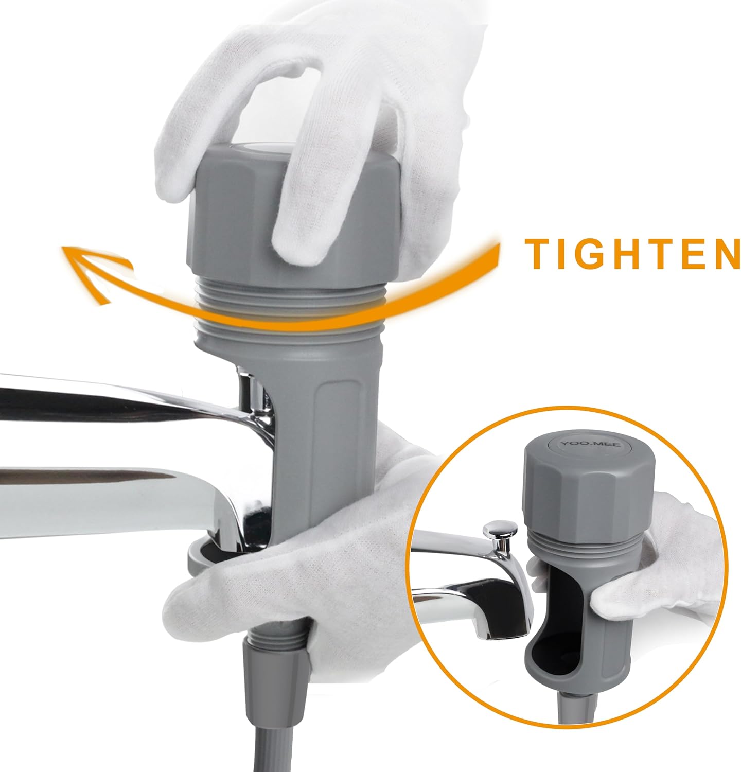 Pets Shower Attachment, Quick Connect on Tub Spout w/Front Diverter, Ideal for Washing Pets and Cleaning Tub, Portable and Convenience