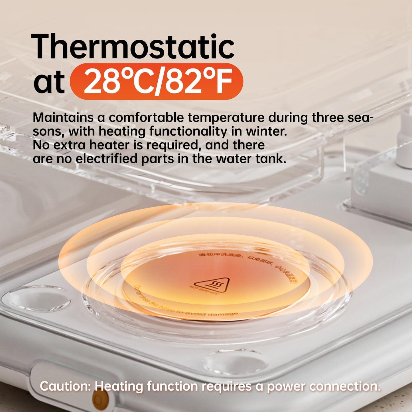 Thermostatic Automatic Pet Water Fountain, Cordless Pet Water Dispenser, Heating Function, 4.5L with Stainless Steel Tray for Cats Dogs Multiple Pets Indoor, S7 Plus White