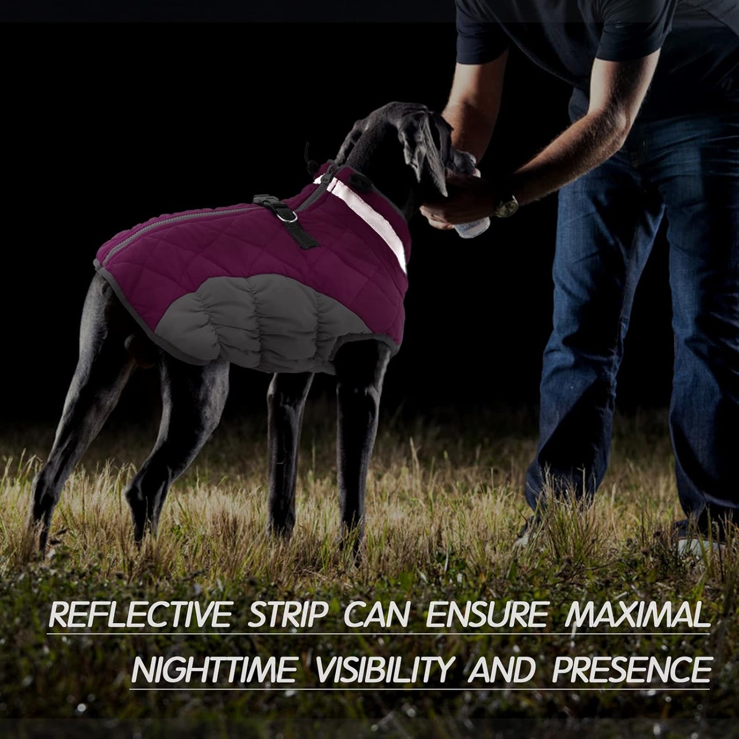 FUAMEY Dog Coat, Medium, Pink, Faux Fur - Waterproof, Windproof, Reflective Cold Weather Coat with Built-in Harness, Fits Dogs 11 lbs and Up