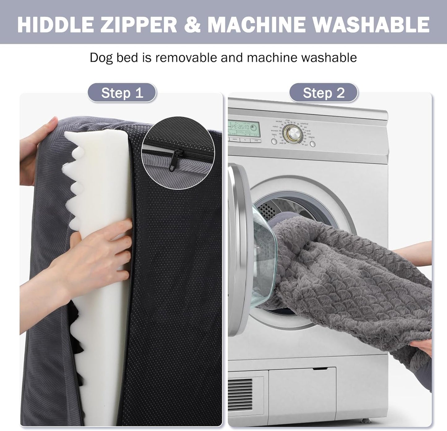 INVENHO Orthopedic Extra Large Dog Bed, XXL Waterproof Dog Sofa, Egg-Crate Foam Couch with Washable Removable Cover, Waterproof Lining and Nonskid Bottom