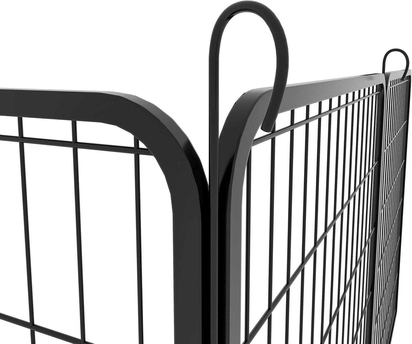 Dog Playpen, Outdoor Dog Fence, 8 Panels, 32" H Dog Pen for Medium/Small Dogs, Heavy Duty Metal Pet Fence with Gate, Portable Dog Fence for RV Camping and Yard (Black)