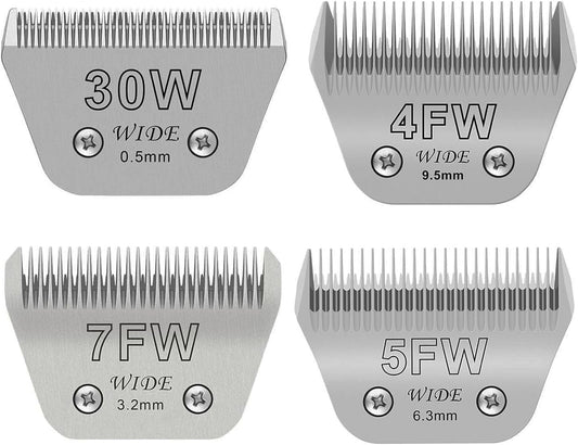 Wide Blade 4FW, Pet Dog Grooming Blade Compatible with Andis,Oster A5,Wahl km10 Clippers, Grooming Wide Blade, A5 Type Blade,for Animal Dog,Cat,Horse (30W+7FW+5FW+4FW)