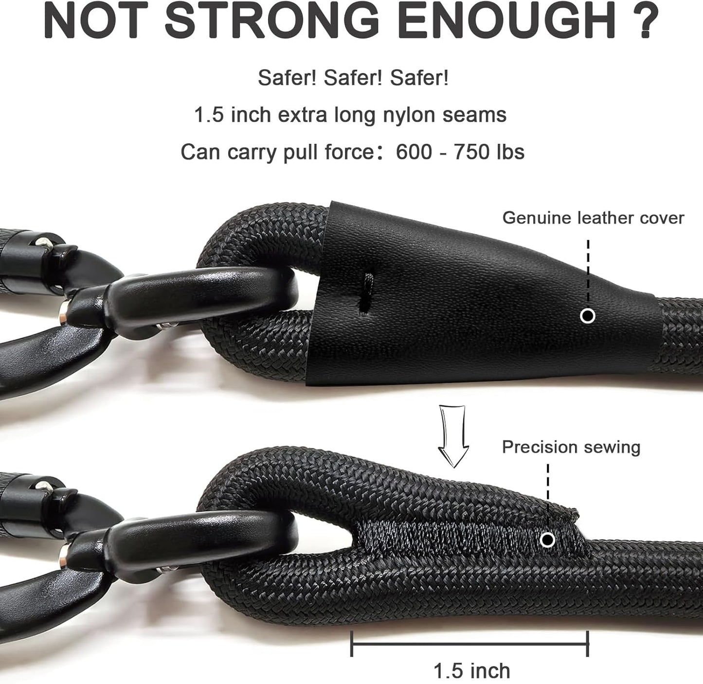 Rope Dog Leash, 4 ft Heavy Duty Dog Leash with Aviation Aluminum Auto Locking Carabiner, Strong Nylon Pet Lead for Small, Medium, Large Dogs (Green, 4FT)