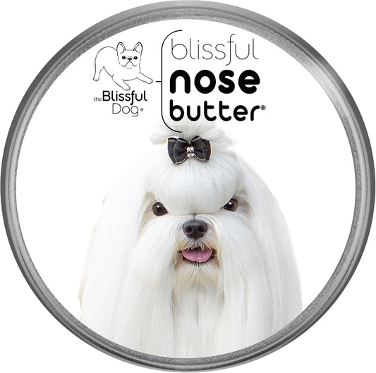 The Blissful Dog Maltese Nose Butter for Dry, Cracked Skin, Lick-Safe Dog Nose Balm with Moisturizing Shea Butter, Almond, Olive, and Essential Oils, Pet Supplies, Uncented, 2 oz.