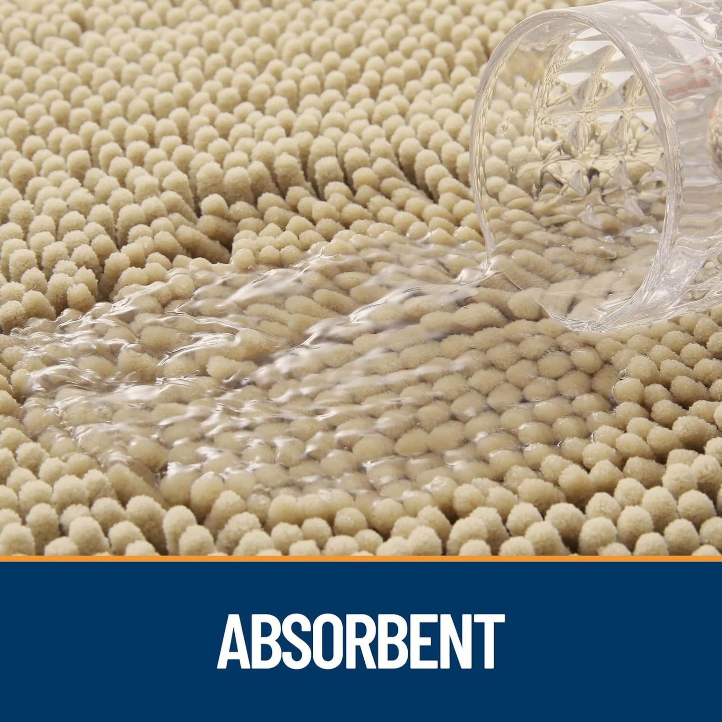 OLANLY Dog Door Mat for Muddy Paws 30x20, Absorbs Moisture and Dirt, Absorbent Non-Slip Washable Doormat, Quick Dry Chenille Mud Mat for Dogs, Entry Indoor Entryway Carpet for Inside Floor, Beige