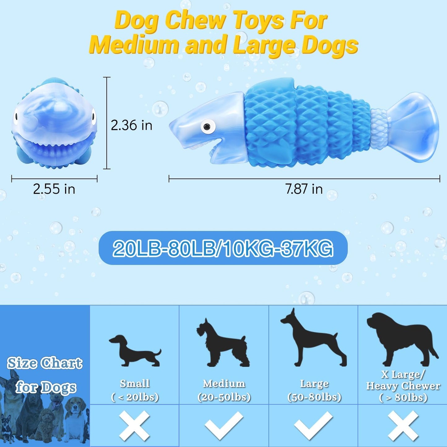 WinTour Tough Dog Toys for Aggressive Chewers, Indestructible Dog Chewers for Medium & Large Breeds, Squeaky Durable Chew Toys to Keep Them Busy, Reduce Boredom, Teeth Cleaning, Bacon Flavor