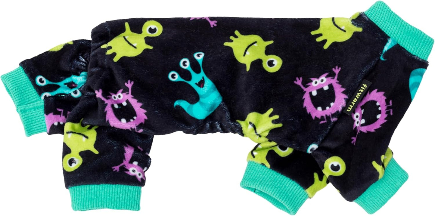 Fitwarm Cute Monster Halloween Dog Pajamas, Funny Costumes for Small Dogs Boy Girl, Festive Pet Clothes, Green, Purple, Black, XL