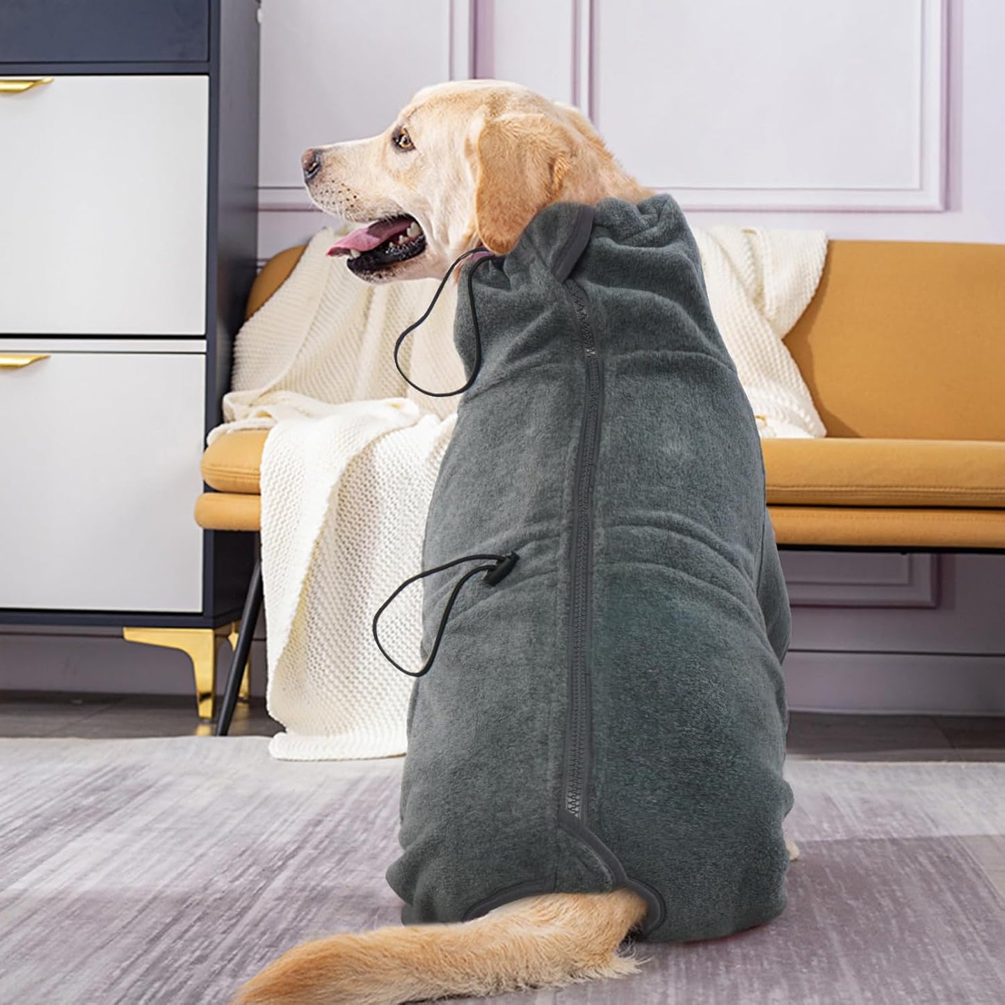 ROZKITCH Dog Winter Clothes for Large Dogs, Pet Windproof Warm Cold Weather Jacket Vest Cozy Jumpsuit Apparel Outfit Clothes for Large Giant Dog Walking Hiking Sleep Grey 4XL