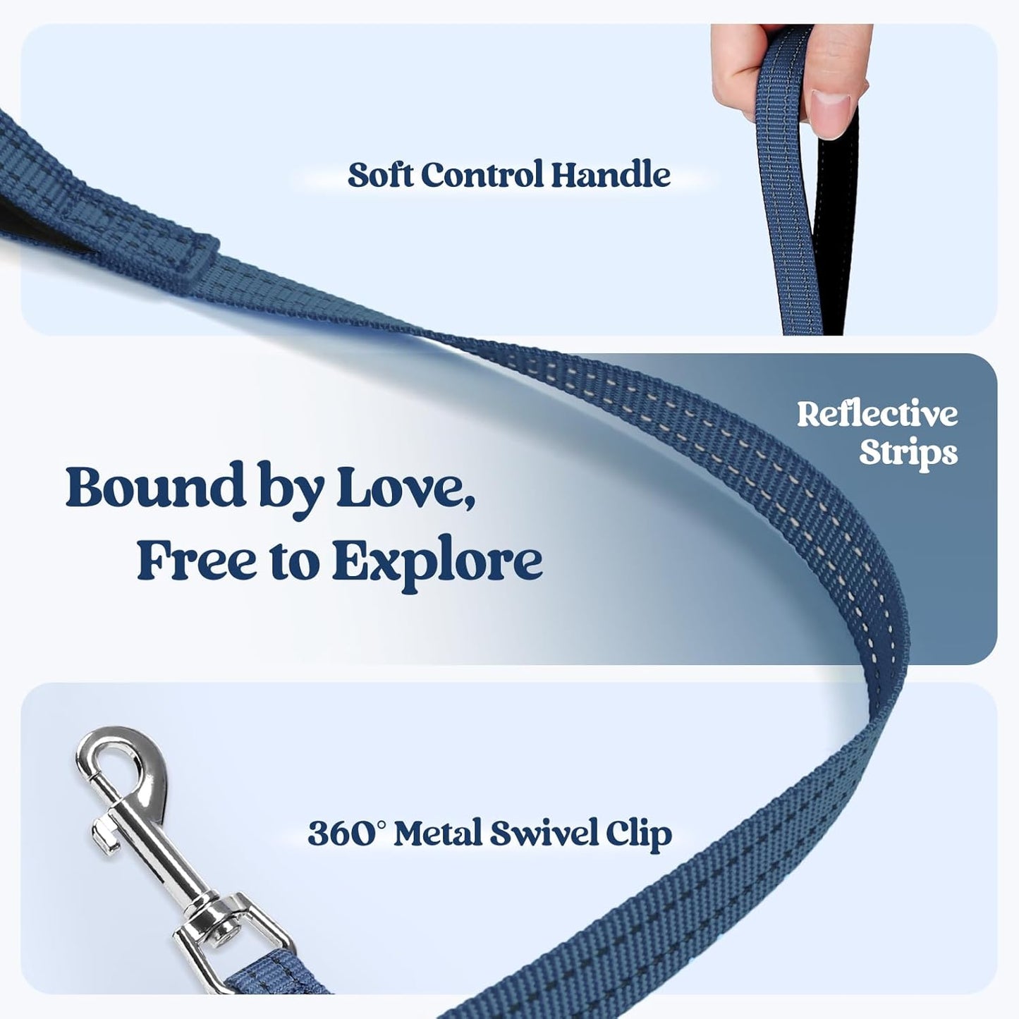 rabbitgoo Dog Harness Small Medium Sized and Leash Set, Step in Soft Light Puppy Vest, Breathable Mesh Pet Harness, Reflective for Safe Outdoor Walking, Navy Blue L