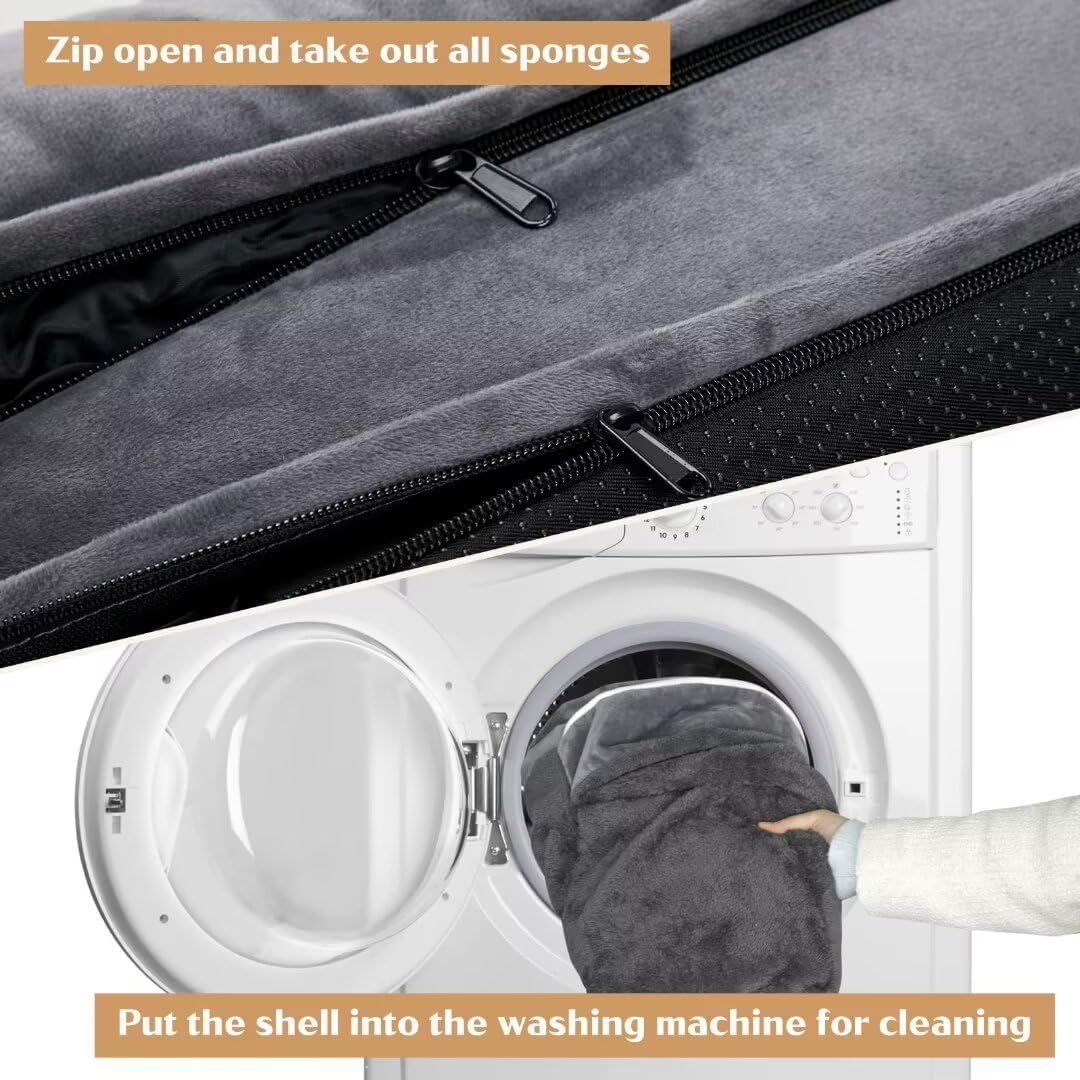 Comfort Expression Waterproof Orthopedic Foam Dog Beds, XXL Orthopedic Dog Beds for Extra Large Dogs, Washable Pet Sofa Bed with Removable Cover & Non-Slip Bottom(XX-Large,Dark Grey)