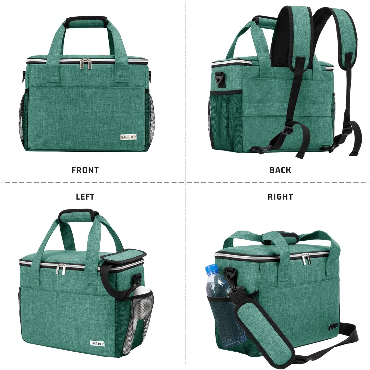 BAGLHER Dog Travel Bag Backpack Pet Supplies Backpack Pet Accessories Storage Bag 5-Piece Set with Shoulder Strap 2 Lined Pet Food Containers 4 Foldable Feeding Bowls Essential Kit for Pet Travel