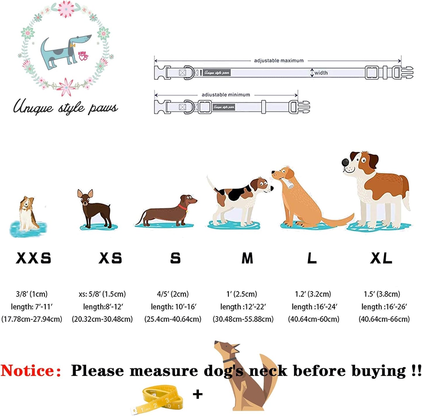 Unique style paws Halloween Dog Collar with Bow Tie Cotton Adjustable Puppy Collar for Small Medium Large Dogs-L